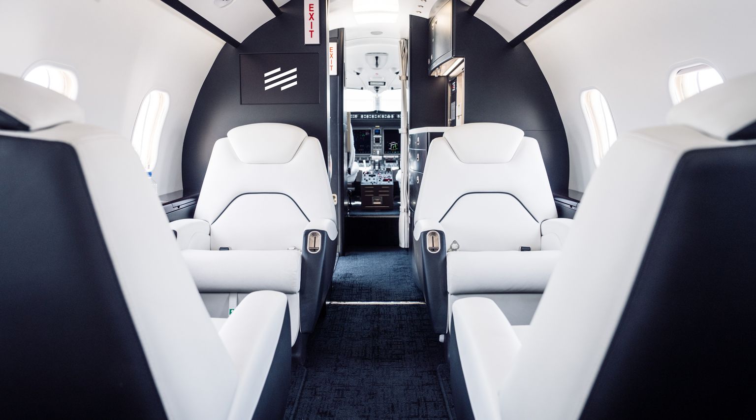 cabin of a challenger 350 jet
